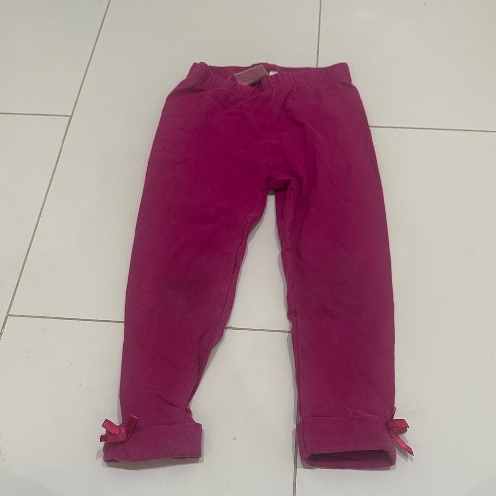 Hanna Andersson Kids Pink Bottoms with Bow Accents 3T